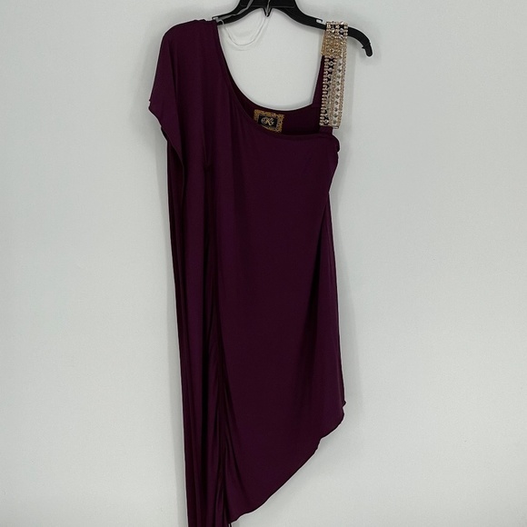 KLS Purple Rhinestone Mini Dress - Picture 1 of 5